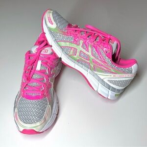 Asics Women’s Gel-Excite 2 Athletic Running Shoes White Pink Green Size- 8.5